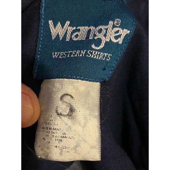 Vintage Wrangler Blue Snap Button Horse Western Shirts Top  Mens Size Medium - Picture 4 of 9